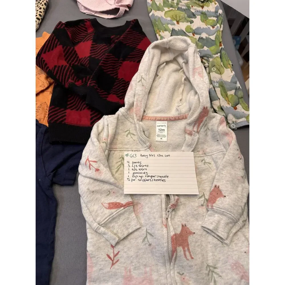 Baby Girl 12M Fall/Winter Clothing & Booties Lot 18 Pieces #613